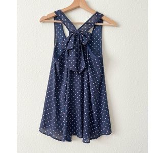 P.S Kate Navy/Pink Polka Blouse With Bow